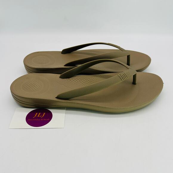 FitFlop Men's IQushion Ergonomic Thong Flip Flop Sandals Timberwolf Size 11 - Picture 2 of 12